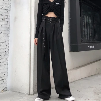 New Summer Pants Women Commuter Style Pants Fashion Double Belt Trousers Vintage Black Straight Pants Casual Wide-leg Pants
New Summer Pants Women Commuter Style Pants Fashion Double Belt Trousers Vintage Black Straight Pants Casual Wide-leg Pants