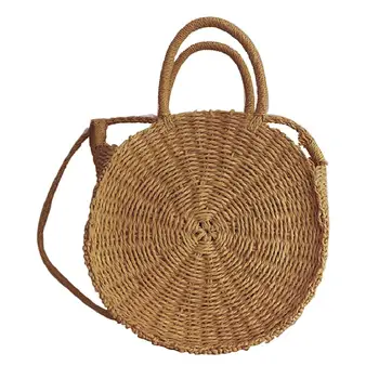 Round Straw Beach Travel Bag Summer Mini Vintage Handmade Crossbody Bags Girls Circle Rattan Braided Bag Small Shoulder Bag
Round Straw Beach Travel Bag Summer Mini Vintage Handmade Crossbody Bags Girls Circle Rattan Braided Bag Small Shoulder Bag