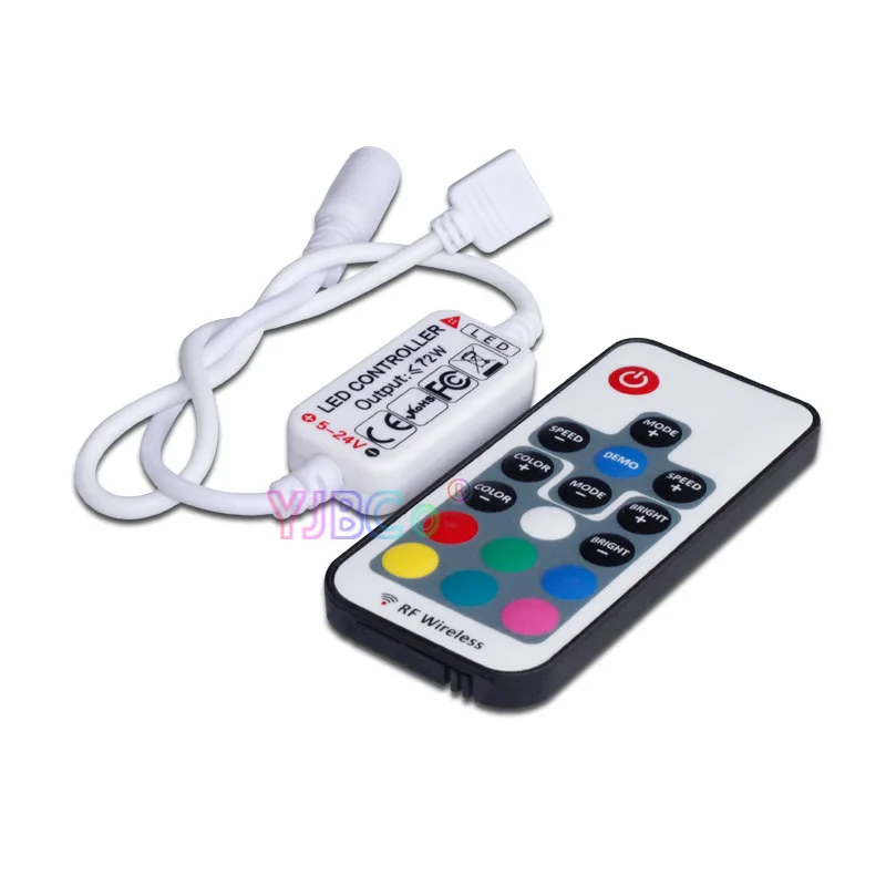 RF mini 17 keys led RGB controller 3 channel output DC5-24V RGB led strip light Adjustable brightness dimmer
RF mini 17 keys led RGB controller 3 channel output DC5-24V RGB led strip light Adjustable brightness dimmer