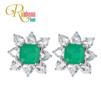 Rainbamabom Vintage 925 Solid Sterling Silver Created Moissanite Emerald Gemstone Earrings Ear Studs Gift Fine Jewelry Wholesale
Rainbamabom Vintage 925 Solid Sterling Silver Created Moissanite Emerald Gemstone Earrings Ear Studs Gift Fine Jewelry Wholesale