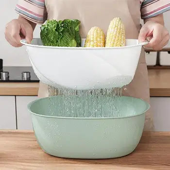 1Pc Double-Layer Drain Basket Vege Washing Bowl Basin Fruit Basket Vegetables Fruits Cleaning Storing
1Pc Double-Layer Drain Basket Vege Washing Bowl Basin Fruit Basket Vegetables Fruits Cleaning Storing