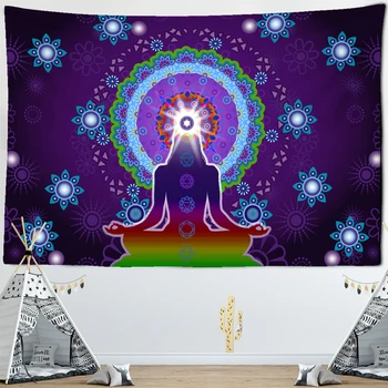 Indian Buddha Statue Meditation 7 Chakra Tapestry Mandala Wall Hanging Psychedelic Tapiz Witchcraft Wall Cloth Tapestries 
Indian Buddha Statue Meditation 7 Chakra Tapestry Mandala Wall Hanging Psychedelic Tapiz Witchcraft Wall Cloth Tapestries