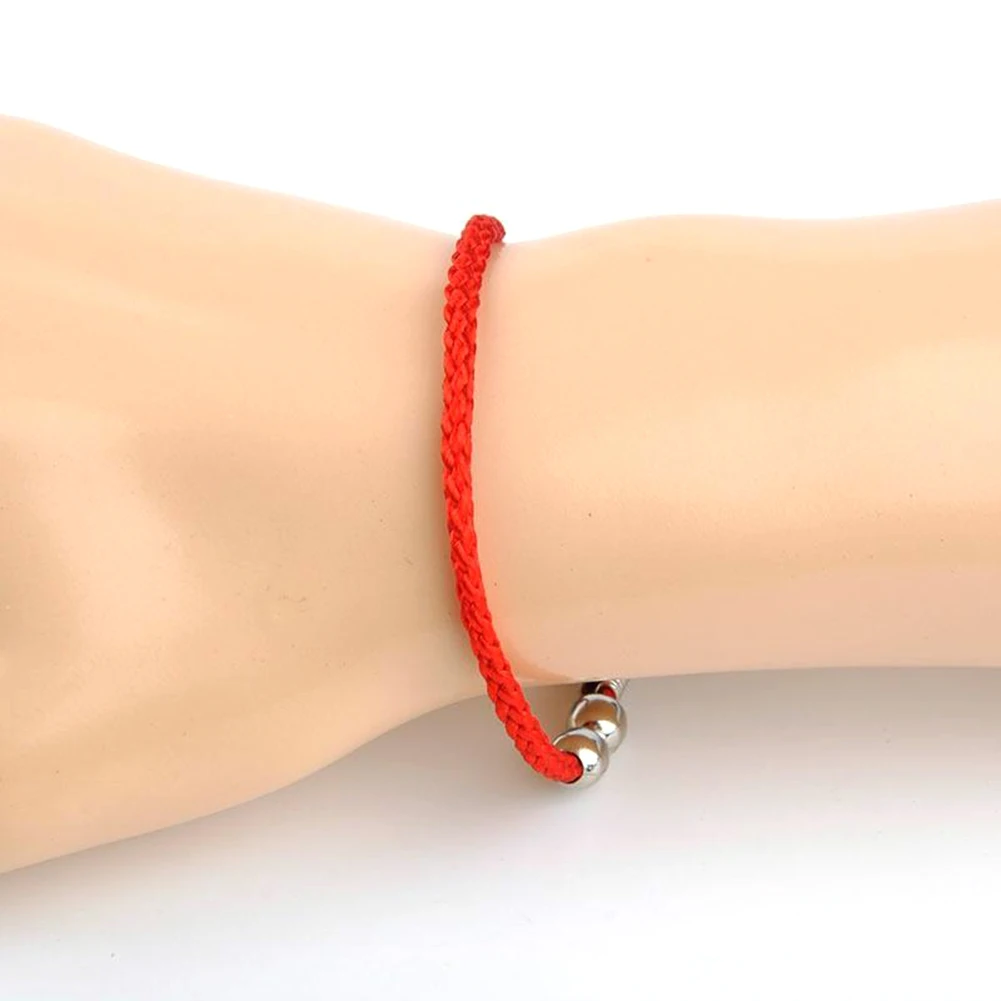 Men Women Four Beads Braided Rope Bracelet Adjustable Bangle Birthday Gift