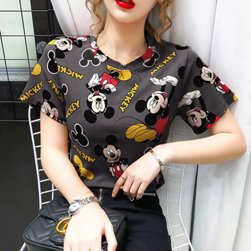 Short-sleeved T-shirt women's Europe 2020 summer new super fire fashion cartoon Mickey Mouse was thin shirt bottoming shirt tide
Short-sleeved T-shirt women's Europe 2020 summer new super fire fashion cartoon Mickey Mouse was thin shirt bottoming shirt tide