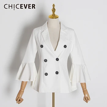 CHICEVER Korean Women's Blazer V Neck Flare Sleeve Ruffles Patchwork Double Breasted Female Jackets Fashion 2020 Autumn Clothes
CHICEVER Korean Women's Blazer V Neck Flare Sleeve Ruffles Patchwork Double Breasted Female Jackets Fashion 2020 Autumn Clothes