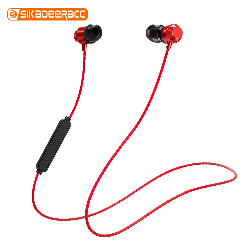 In Ear Earphone Wireless Bluetooth Neck Hanging Magnetic Running Handsfree Earbud Sport Sweatproof Headset 4.2 For Oneplus 7 Pro |