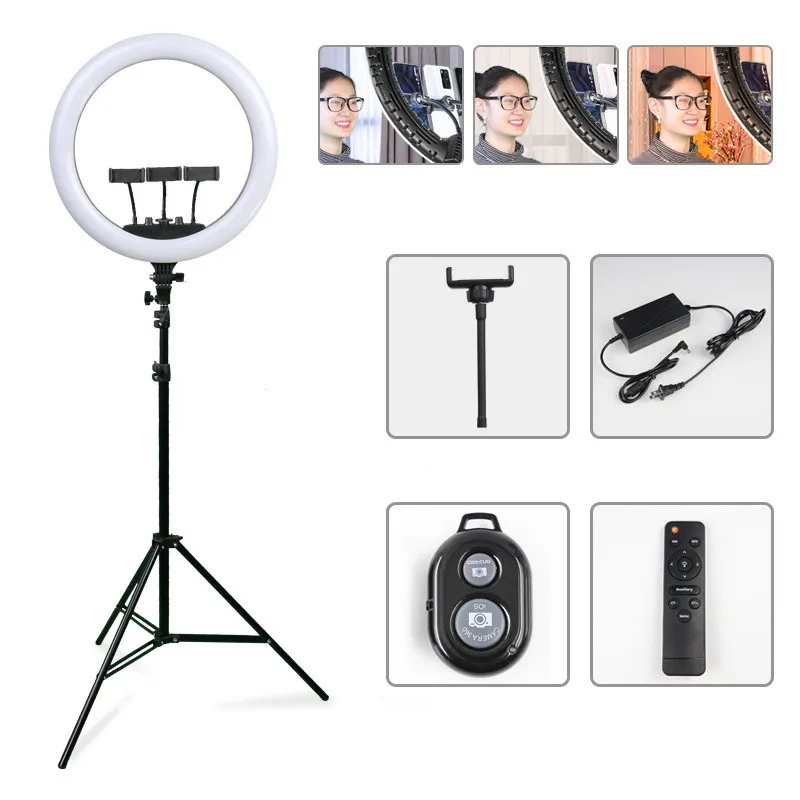 Dimmable LED Selfie Ring Light YouTube Vedio Makeup Beauty Supplement Big Photography Live Stream Fill-in Light With Tripod
Dimmable LED Selfie Ring Light YouTube Vedio Makeup Beauty Supplement Big Photography Live Stream Fill-in Light With Tripod