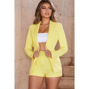 wholesale 2019 New Ladies suits Yellow white Long sleeve coat&shorts Sexy celebrity Cocktail party two Piece Set Dress
wholesale 2019 New Ladies suits Yellow white Long sleeve coat&shorts Sexy celebrity Cocktail party two Piece Set Dress