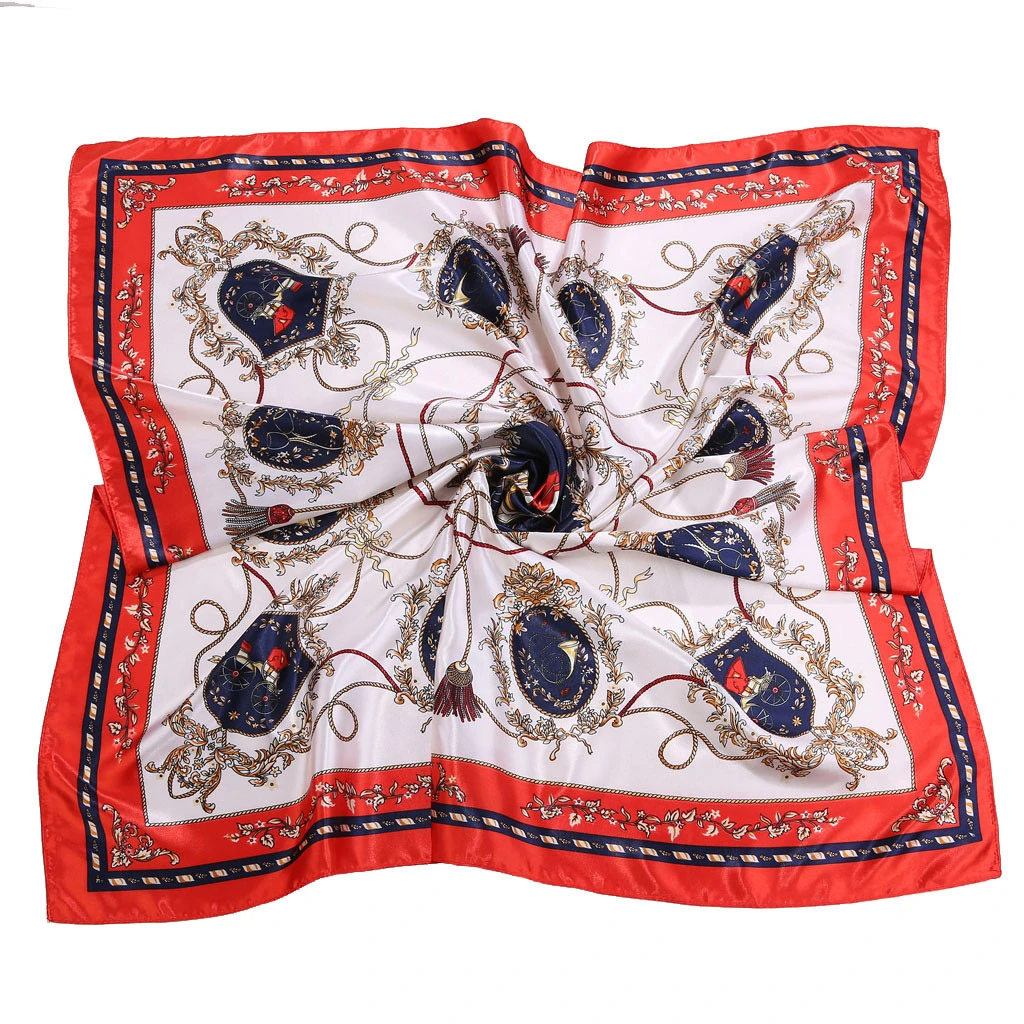 90X90cm Twill Square Scarf Hair Tie Women Elegant Small Vintage Skinny Retro Head Neck Silk Scarf Scarves Foulard 919