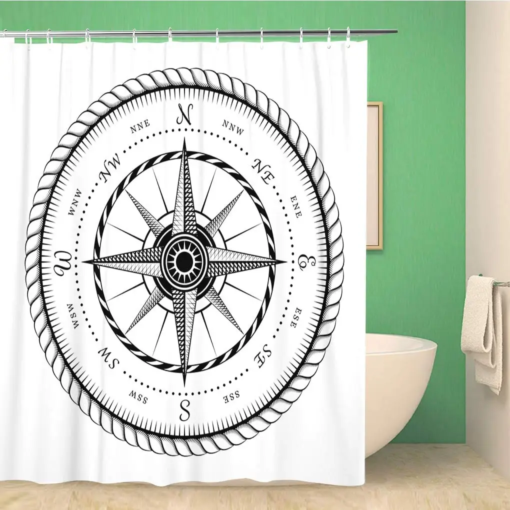 Bathroom Shower Curtain Compass Ancient Sign of Wind Rose Engraving Vintage Marine Polyester Fabric 60x72 inches Waterproof Bath
Bathroom Shower Curtain Compass Ancient Sign of Wind Rose Engraving Vintage Marine Polyester Fabric 60x72 inches Waterproof Bath