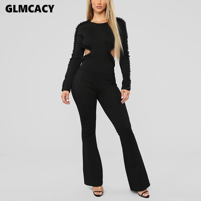 Women Elegant Long Sleeve Beadng Jumpsuits Open Back Long Overalls Classy Office Ladies Work Outfits Party Clubwear
Women Elegant Long Sleeve Beadng Jumpsuits Open Back Long Overalls Classy Office Ladies Work Outfits Party Clubwear