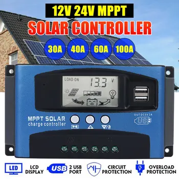 MPPT Solar Charge Controller 30A 40A 60A 100A Backlight LCD Display 12V/24V Solar PWM Controller RV Home
MPPT Solar Charge Controller 30A 40A 60A 100A Backlight LCD Display 12V/24V Solar PWM Controller RV Home
