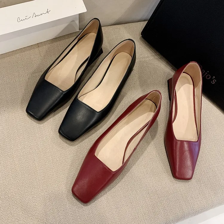 WOMEN'S Shoes Spring Summer Square Head Square Heel Korean-style Low-Cut Youth Shoes inside And Pure Leather Low Top Chunky Docu
WOMEN'S Shoes Spring Summer Square Head Square Heel Korean-style Low-Cut Youth Shoes inside And Pure Leather Low Top Chunky Docu