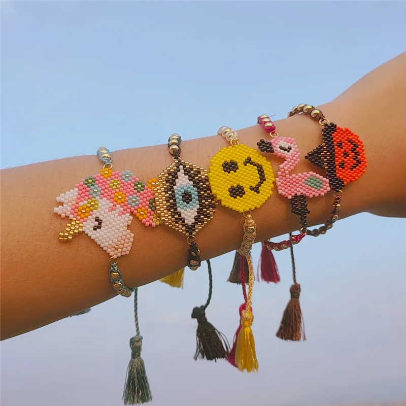 Bohemia Handmade Tassel Beads Bracelet For Women Evil Eye MIYUKI Bracelets Adjustable Seed Beads Bracelets Halloween Jewelry
Bohemia Handmade Tassel Beads Bracelet For Women Evil Eye MIYUKI Bracelets Adjustable Seed Beads Bracelets Halloween Jewelry