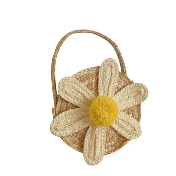 Children Hand-woven Tote Bag with Large Opening Baby Girl Daisy Straw Top-Handle Bags Round Light Weight Portable Handbag
Children Hand-woven Tote Bag with Large Opening Baby Girl Daisy Straw Top-Handle Bags Round Light Weight Portable Handbag