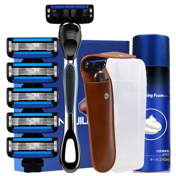 New Hot Men Manual Razor 5-layer Shaver Safe Face Care Beard Shaving Tool Kit with Beard Foam SMR88
New Hot Men Manual Razor 5-layer Shaver Safe Face Care Beard Shaving Tool Kit with Beard Foam SMR88