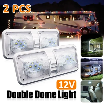 12V 3528SMD Car LED Interior Double Dome Ceiling Light With Switches For RV Boat Camper Trailer Truck Boat LED Interior Light
12V 3528SMD Car LED Interior Double Dome Ceiling Light With Switches For RV Boat Camper Trailer Truck Boat LED Interior Light