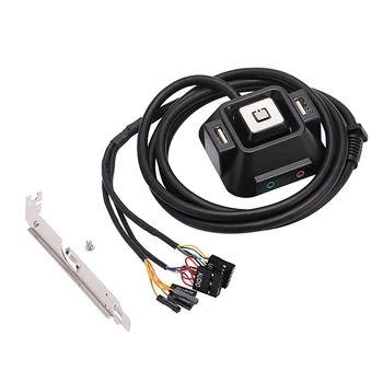 1.2M Desktop Computer PC Case Power Supply On/Off Reset Button Switch Block Extender Cable with Dual USB Port Dual Audio Plug 
1.2M Desktop Computer PC Case Power Supply On/Off Reset Button Switch Block Extender Cable with Dual USB Port Dual Audio Plug