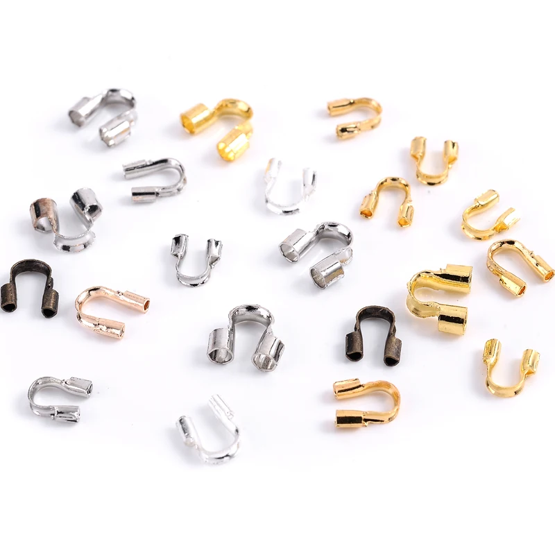 

200Pcs/Lot 4/6/7mm Wire Guard Guardian Protectors Loops U Shape Accessories Clasps Connector For Jewelry Making Finding Supplies