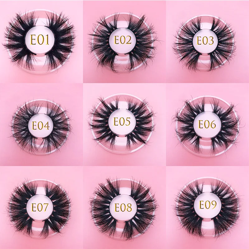 

25mm 3D MIKIWI luxury real mink false eyelashes full strip natural thick criss-cross lash 25mm long fluffy dramatic mink lashes