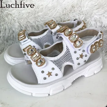 New Luxury Casual Flat sandals Woman Bling Bling gemstone rivet Ornament buckle stickers Summer sandals Rome beach Shoes Women
New Luxury Casual Flat sandals Woman Bling Bling gemstone rivet Ornament buckle stickers Summer sandals Rome beach Shoes Women