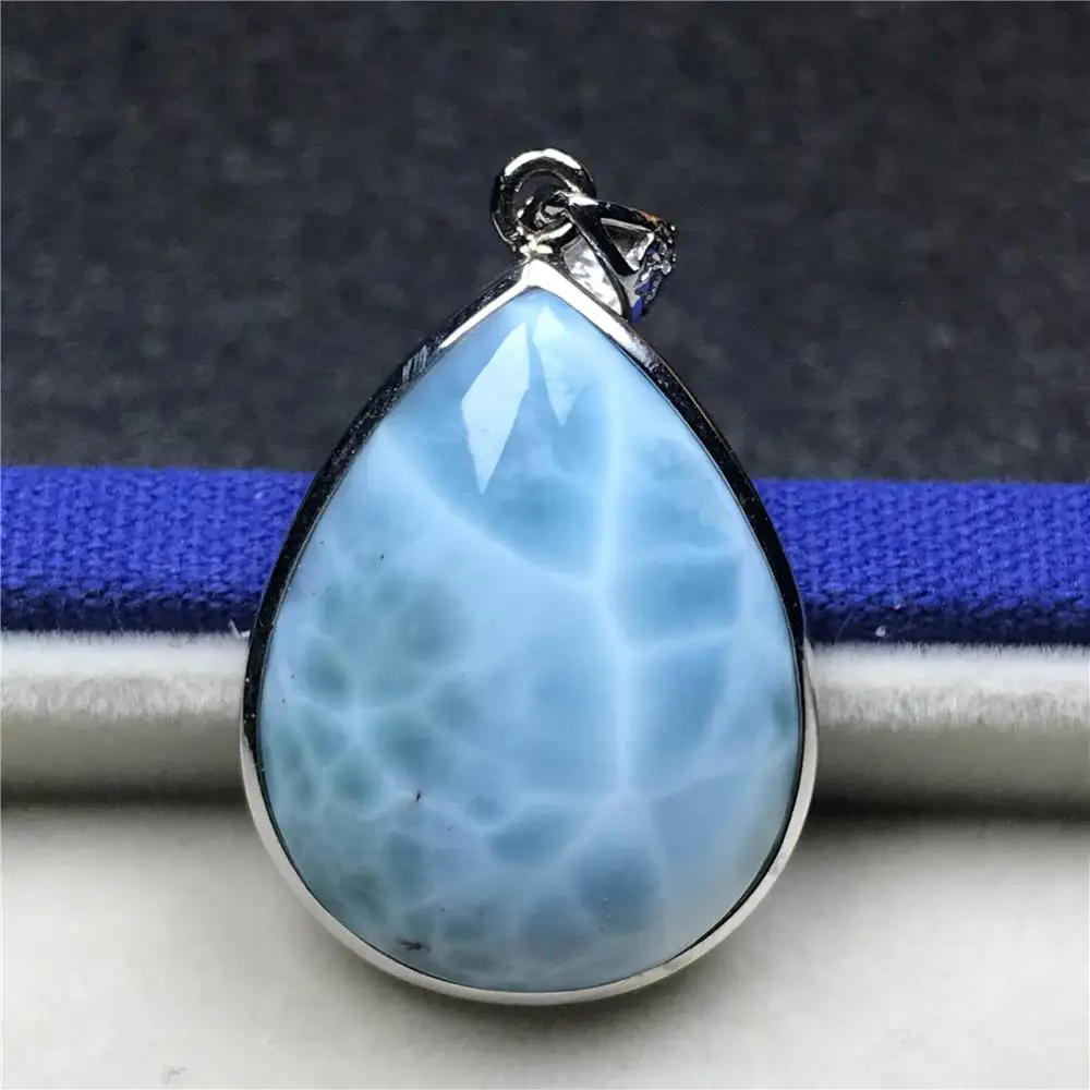 Top Natural Blue Larimar Pendant For Woman Man 925 Silver 28x21x8mm Water Drop Clear Dominica Crystal Bead Pendant Jewelry AAAAA 
Top Natural Blue Larimar Pendant For Woman Man 925 Silver 28x21x8mm Water Drop Clear Dominica Crystal Bead Pendant Jewelry AAAAA