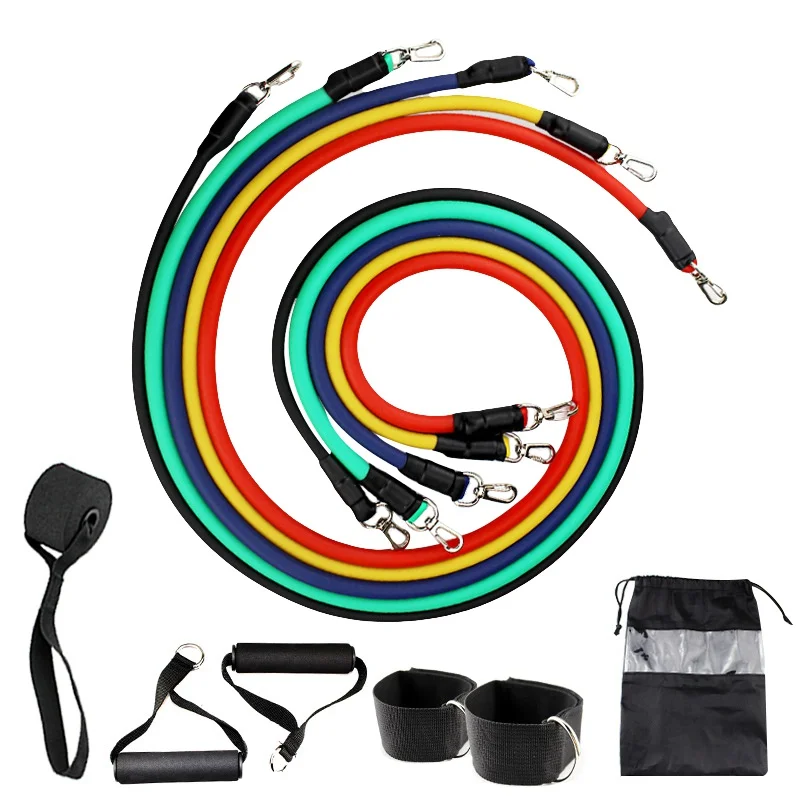 Colourful 11pcs Latex Elastic Cross Endurance Sports Training Yoga Pull Rope Yoga Resistance Band Pull Rope Workout Equipment 
Colourful 11pcs Latex Elastic Cross Endurance Sports Training Yoga Pull Rope Yoga Resistance Band Pull Rope Workout Equipment