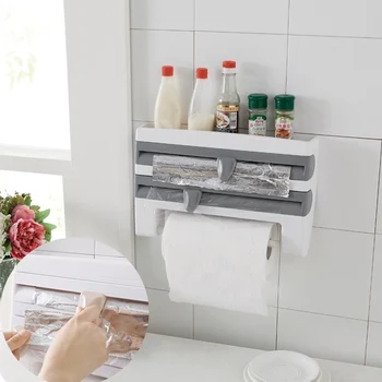 2020 Wall-Mount Paper Towel Holder Sauce Bottle Storage Rack 4 In 1 Plastic Film Cutter Mutifunction Kitchen Organizer Accessory
2020 Wall-Mount Paper Towel Holder Sauce Bottle Storage Rack 4 In 1 Plastic Film Cutter Mutifunction Kitchen Organizer Accessory