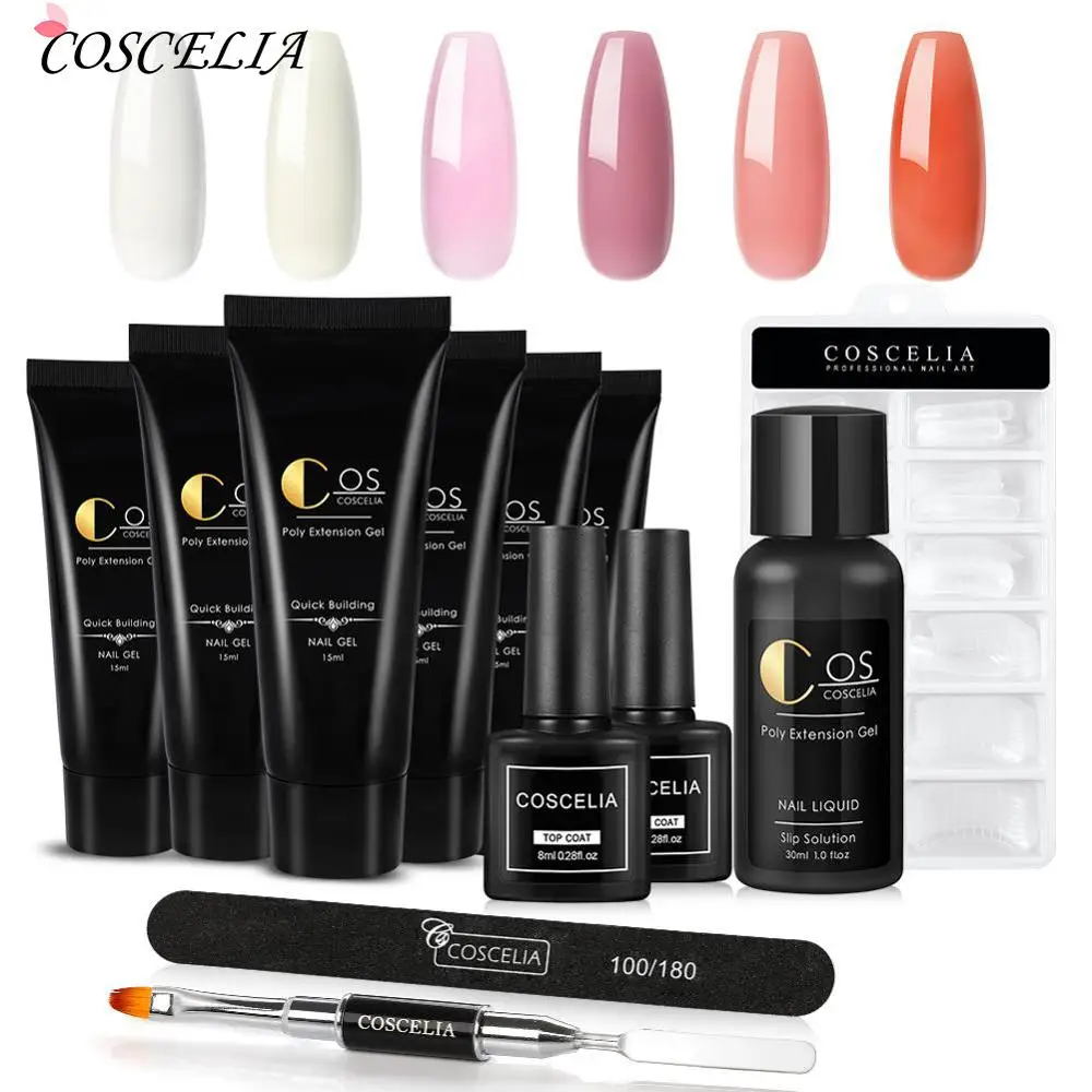 COSCELIA Poly Nail Gel Kit For Gel Extend Set Soak Off Gel Polish Kit Quick Building Nail Builder UV Gel Nail Art Kits
COSCELIA Poly Nail Gel Kit For Gel Extend Set Soak Off Gel Polish Kit Quick Building Nail Builder UV Gel Nail Art Kits
