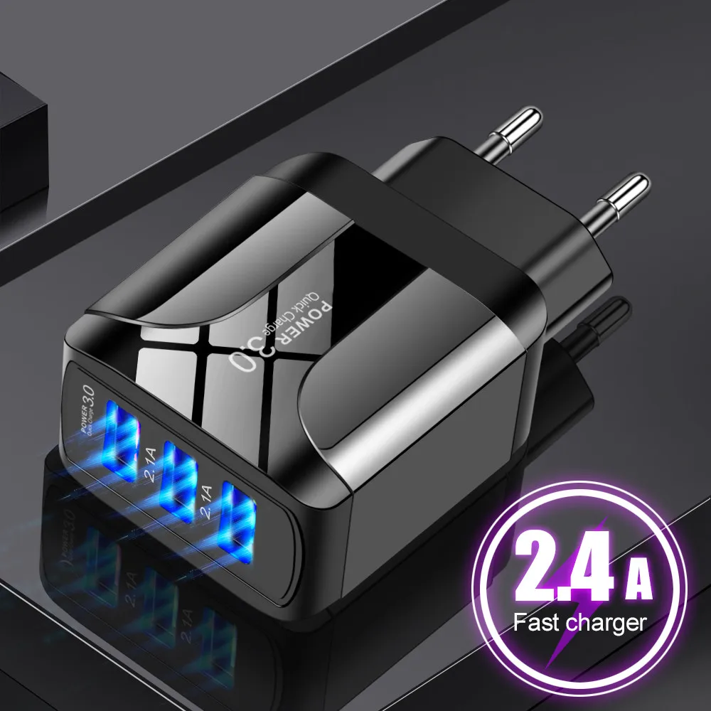 EU/US Plug USB Quick Charge 3 0 Быстрая зарядка универсальный настенный мобильный телефон