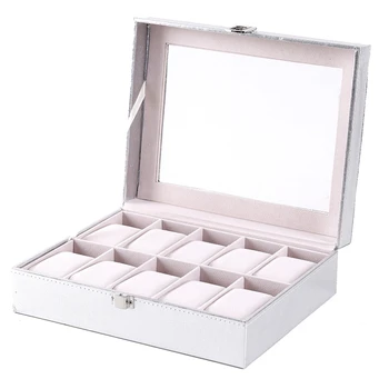 10 Grid Insert Slots Jewelry Display Storage Case Watch Box Organizer Holder Packaging Silver for Men Valentine Gift 10-Bit
10 Grid Insert Slots Jewelry Display Storage Case Watch Box Organizer Holder Packaging Silver for Men Valentine Gift 10-Bit