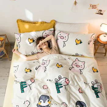 The new cute thing cotton four-piece cotton cartoon simple quilt cover cute bedding net red pig pattern
The new cute thing cotton four-piece cotton cartoon simple quilt cover cute bedding net red pig pattern