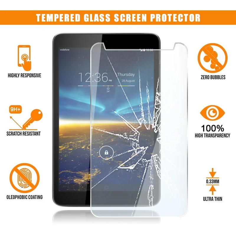 For Vodafone Smart Tab 4 8.0" Tablet Tempered Glass Screen Protector Scratch Resistant Anti-fingerprint Film Cover
For Vodafone Smart Tab 4 8.0" Tablet Tempered Glass Screen Protector Scratch Resistant Anti-fingerprint Film Cover