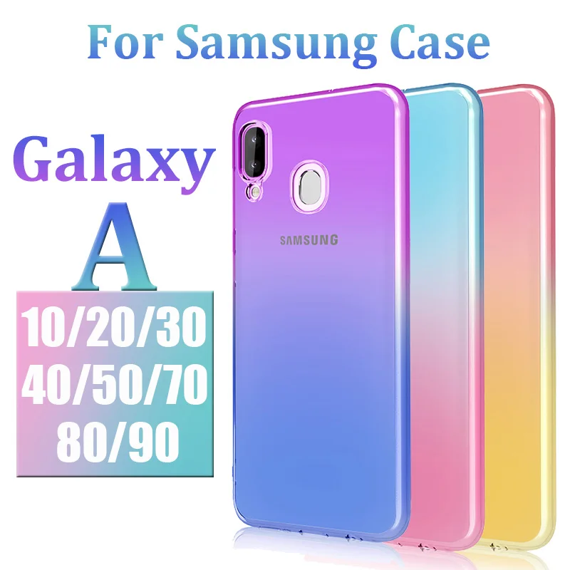 Фото Gradient Case For Samsung Galaxy A10 A30 A50 A80 Colorful Protective Cover Samsum A20 A40 A70 A90 A 50 80 Thin Slim Bumper Shell | Отзывы и видеообзор (4000198524914)