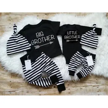 Family Matching Clothes Little/Big Brother Casual Cotton Popular Striped Baby Boy Romper T-shirt Pants Baby Boy Outfits
Family Matching Clothes Little/Big Brother Casual Cotton Popular Striped Baby Boy Romper T-shirt Pants Baby Boy Outfits