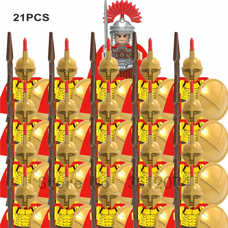 21PCS Medieval Castle Knights Kingdom Figures Centurion Spartacus Army Sets Market Helmet Weapons Building Blocks Kids Gift Toys | Игрушки и