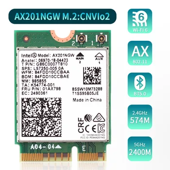 Wi-Fi 6 Dual Band 2.4G/5GHz 2.4Gbps Bluetooth 5.0 For Intel AX201 Wireless Adapter NGFF CNVio2 Wifi Card AX201NGW 802.11ac/ax
Wi-Fi 6 Dual Band 2.4G/5GHz 2.4Gbps Bluetooth 5.0 For Intel AX201 Wireless Adapter NGFF CNVio2 Wifi Card AX201NGW 802.11ac/ax