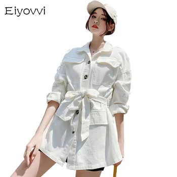 2020 Belt Medium Length White Denim Coat Windbreaker Women Jean Jacket Female Autumn Chaqueta Mujer Streetwear Modis Veste Femme
2020 Belt Medium Length White Denim Coat Windbreaker Women Jean Jacket Female Autumn Chaqueta Mujer Streetwear Modis Veste Femme