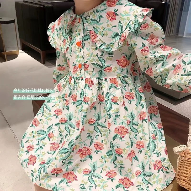 2020 Autumn Floral Toddler Girl Dress O Neck Long Sleeve Kids Dress Cute Print Button Clothes Knee Length Sweat Winter 3-8Y
2020 Autumn Floral Toddler Girl Dress O Neck Long Sleeve Kids Dress Cute Print Button Clothes Knee Length Sweat Winter 3-8Y