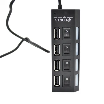 New High Speed LED SlimB Hub 2.0 4 Ports Usb Hub Splitter with ON/OFF Switch For Desktop Laptop Notebook PC
New High Speed LED SlimB Hub 2.0 4 Ports Usb Hub Splitter with ON/OFF Switch For Desktop Laptop Notebook PC