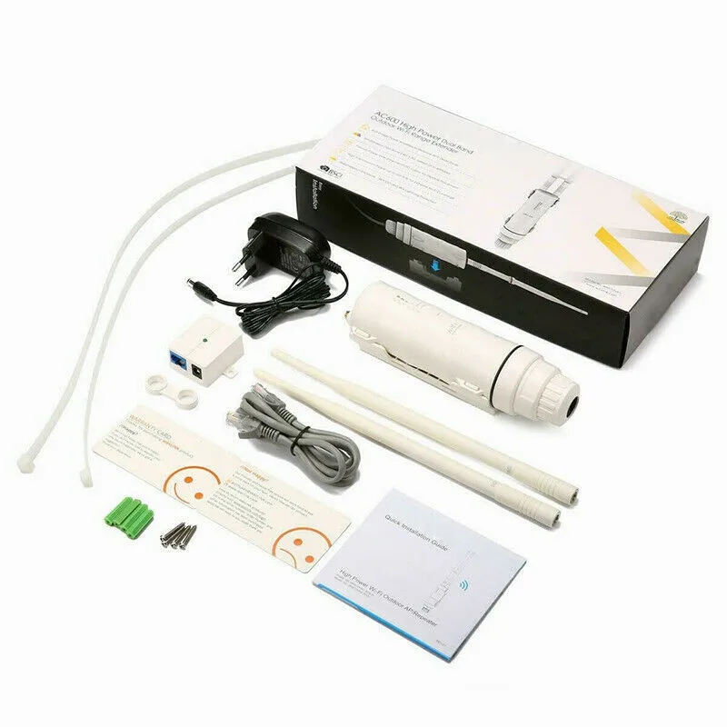 AC600 27dBm Wifi Extender High Power Outdoor Wifi Repeater 2.4G/150Mbps + 5GHz/433Mbps Wifi Router with WISP US/EU/UK/AU Plug
AC600 27dBm Wifi Extender High Power Outdoor Wifi Repeater 2.4G/150Mbps + 5GHz/433Mbps Wifi Router with WISP US/EU/UK/AU Plug