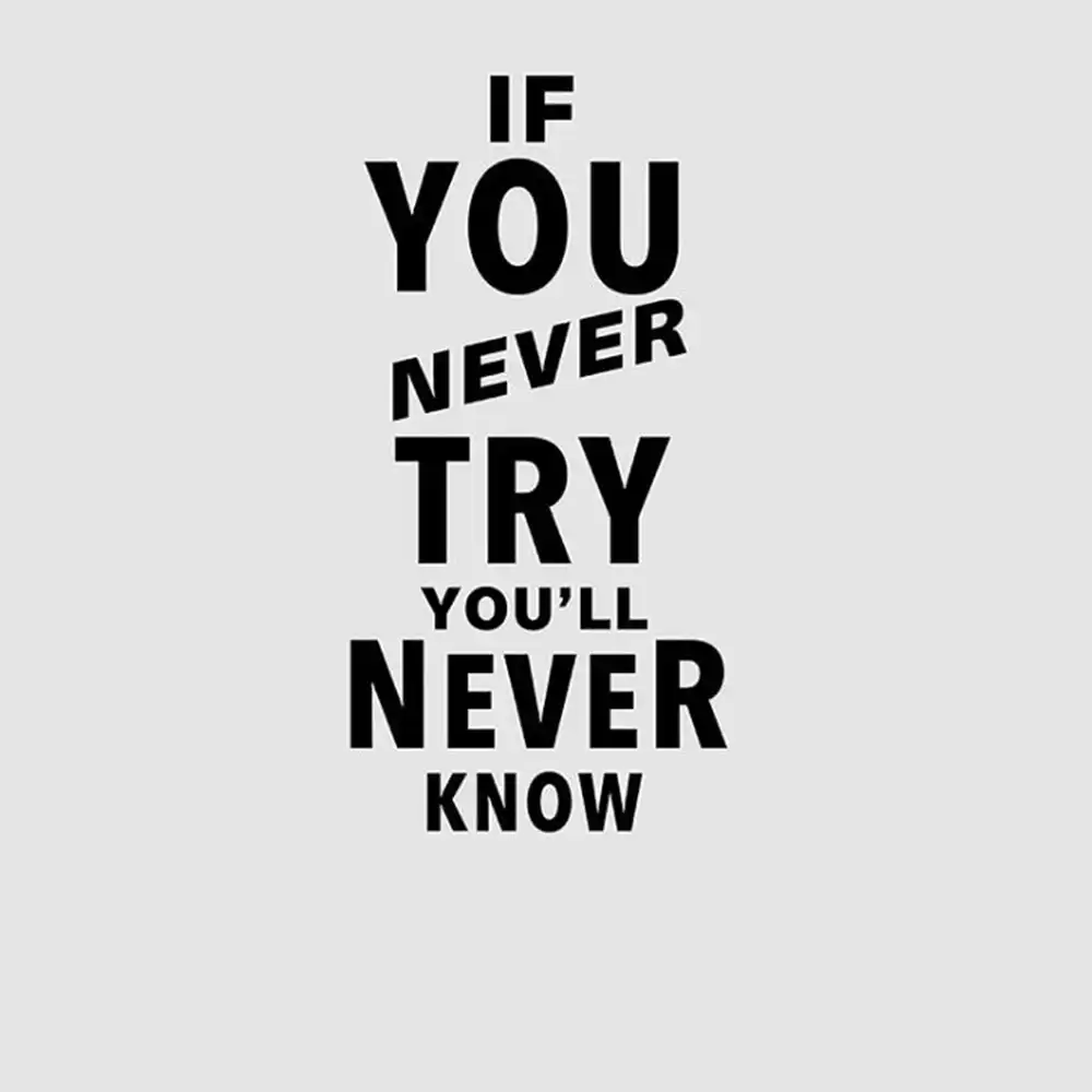 creative if you never try vinyl lettering mural sticker quote
