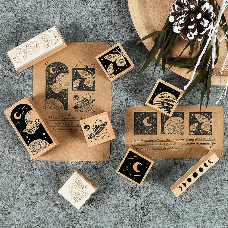 8pcs/set Vintage butterfly planet decoration stamp wooden rubber stamps for scrapbooking stationery DIY craft standard stamp
8pcs/set Vintage butterfly planet decoration stamp wooden rubber stamps for scrapbooking stationery DIY craft standard stamp