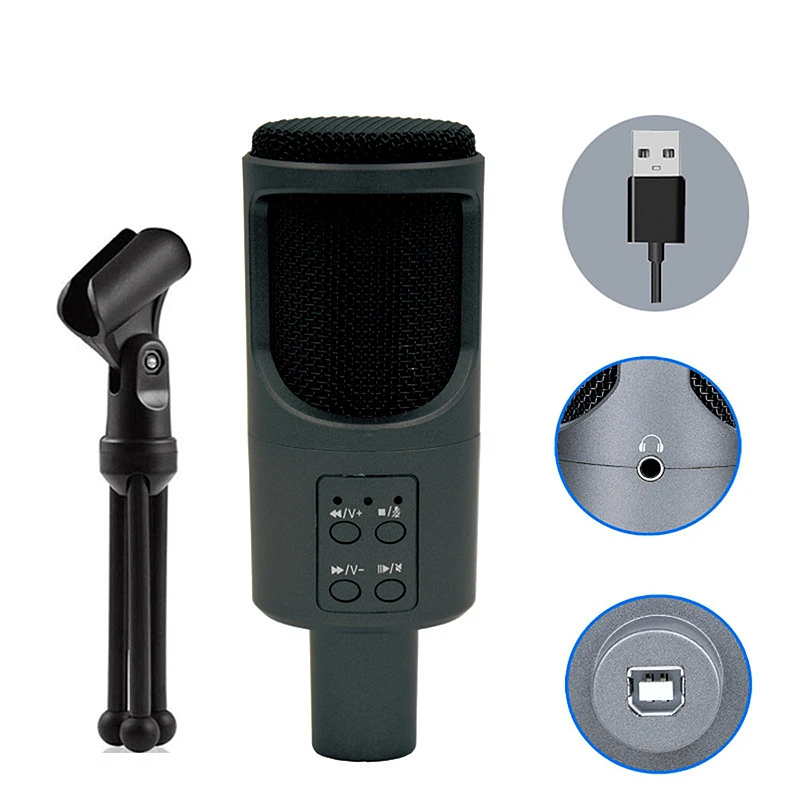 Desktop Stand Cardioid Recording USB Microphone Profession Studio Condenser Microphone for PC Computer Gaming mic for YouTube
Desktop Stand Cardioid Recording USB Microphone Profession Studio Condenser Microphone for PC Computer Gaming mic for YouTube