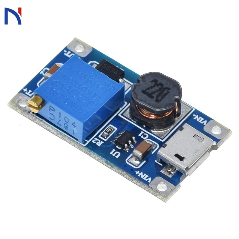 MT3608 DC-DC Adjustable Boost Module 2A DC DC Boost Step Up Convert with Micro USB 2V-24V to 5V 9V 12V 28V Power Module Booster
MT3608 DC-DC Adjustable Boost Module 2A DC DC Boost Step Up Convert with Micro USB 2V-24V to 5V 9V 12V 28V Power Module Booster