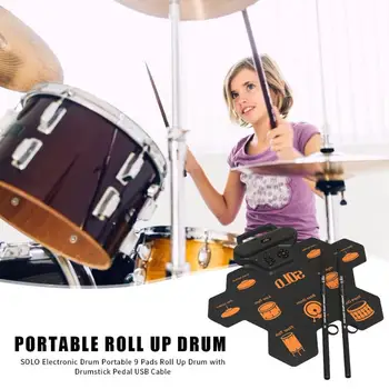 Portable Electronic Digital Drum 9 Pads Roll Up Drum Stick Cable Pedal Set USB Cable Family Entertainment Supplies
Portable Electronic Digital Drum 9 Pads Roll Up Drum Stick Cable Pedal Set USB Cable Family Entertainment Supplies