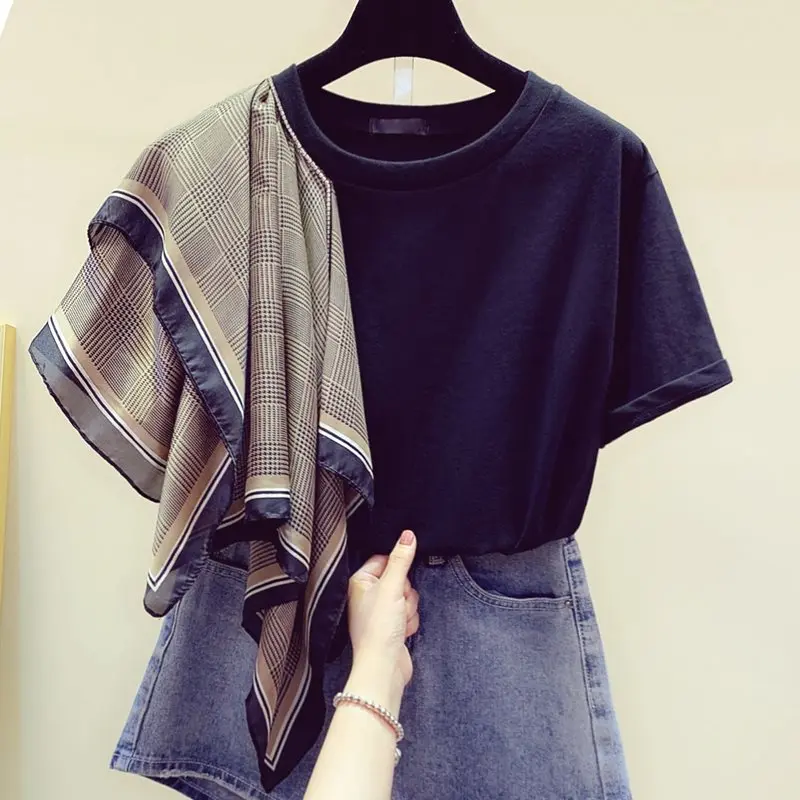 2019 Summer Women T-Shirt Japan Style Highstreet Korean Patchwork Design Fashion Tees Office Ladies Girls Round Neck Top Shirts
2019 Summer Women T-Shirt Japan Style Highstreet Korean Patchwork Design Fashion Tees Office Ladies Girls Round Neck Top Shirts