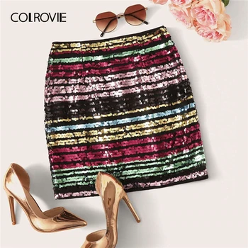 COLROVIE Multicolor Colorful Sequin Mini Skirt Women Glamorous Bodycon Mini Skirt 2020 Spring Ladies Party Colorblock Skirts
COLROVIE Multicolor Colorful Sequin Mini Skirt Women Glamorous Bodycon Mini Skirt 2020 Spring Ladies Party Colorblock Skirts