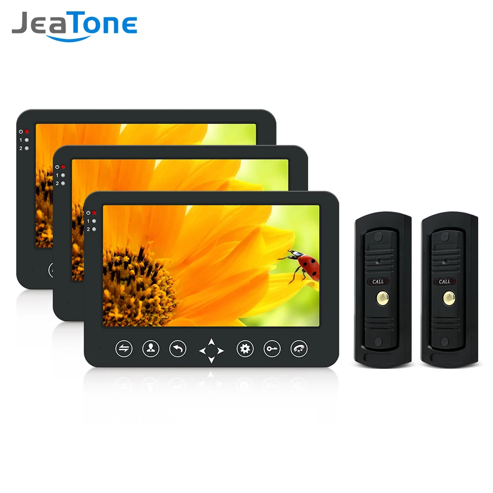 Jeatone 10 Inch Smart Video Door Phone Intercom System with 3 Night Vision Monitor + 2x960P Rainproof Doorbell Camera for Home
Jeatone 10 Inch Smart Video Door Phone Intercom System with 3 Night Vision Monitor + 2x960P Rainproof Doorbell Camera for Home