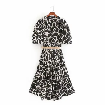 2020 Women Vintage Animal Pattern Printing Sashes Dress lady Lantern Sleeve Hem Ruffles vestidos chic Casual Slim Dresses DS3543
2020 Women Vintage Animal Pattern Printing Sashes Dress lady Lantern Sleeve Hem Ruffles vestidos chic Casual Slim Dresses DS3543